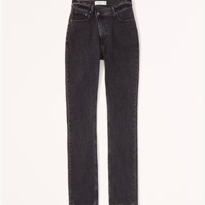 Abercrombie & Fitch the 90s Slim Straight Ultra High Rise Black Jeans Size 25/0